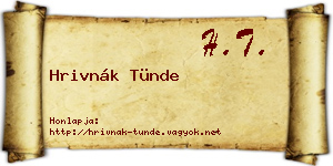 Hrivnák Tünde névjegykártya